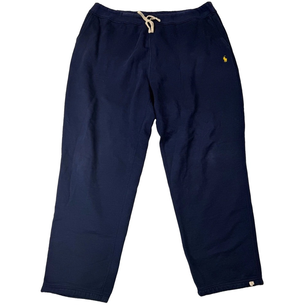 Polo Ralph Lauren Fleece Poly Blend Sweatpants Navy Ankle Tie Men's 3XLT